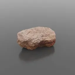 Detailed 3D model of a brown rock with iron minerals, suitable for Blender, realistic landscape asset.