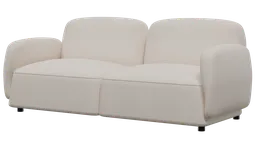 Realistic 3D model of a modern white sofa, detailed design, suitable for Blender rendering and interior visualizations.