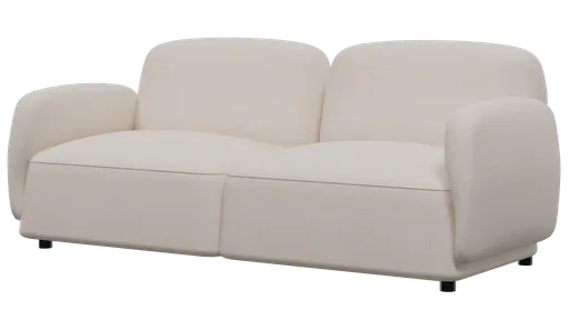 Realistic 3D model of a modern white sofa, detailed design, suitable for Blender rendering and interior visualizations.