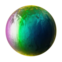 Vibrant toon-style PBR energy sphere for Blender 3D with a dynamic color gradient, suitable for magic FX elements.