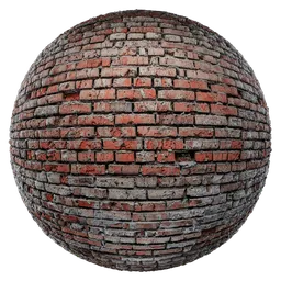 High-resolution brick wall PBR texture for realistic old building 3D modeling in Blender.
