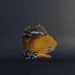 "3D rendering of a butterfly on a leaf created with Blender 3D software. Featuring volumetric lighting and inspired by artists Barthélemy d'Eyck and Willem van Aelst. Perfect for adding life to any scene. Please rate!"