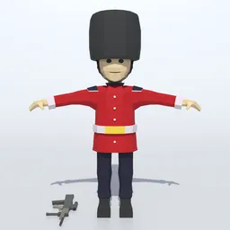 Low Poly Queens Guard Rigged