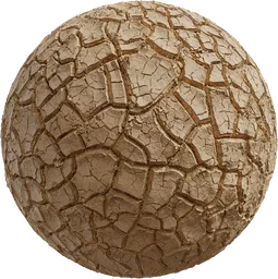 Highly detailed PBR cracked dry mud texture for realistic 3D rendering in Blender and other software.