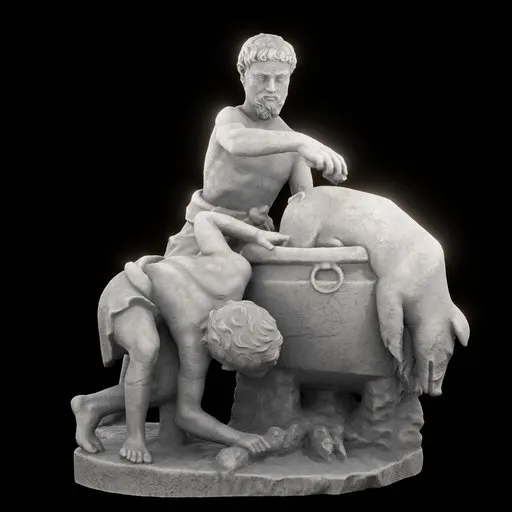 statue of Roasting of the Boar