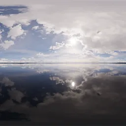 Cloudy Sunny Day Alpine Lake