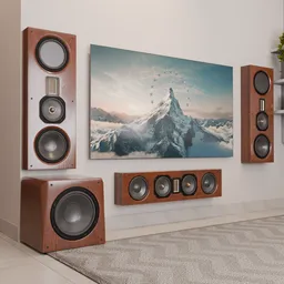 Hi-Fi Home Theater Set brown wood