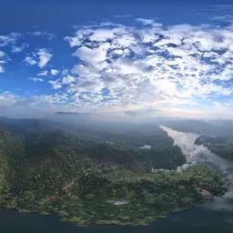 Green tree mountain cloud bluesky