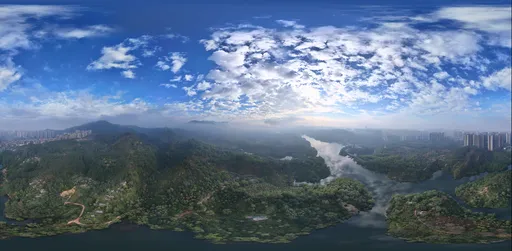 Green tree mountain cloud bluesky