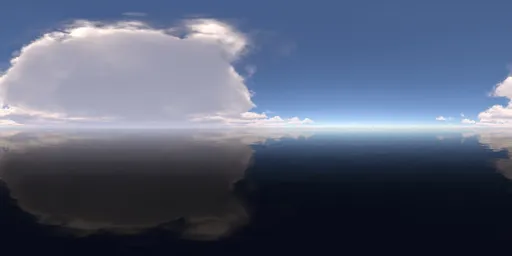 White clouds, sky, sea, water