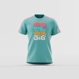 Vibrant Graphic Tee – Teal Blue