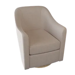 High-quality 3D armchair model with detailed fabric texture, perfect for interior rendering in Blender.