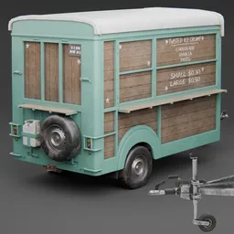 Towable Icecream Kabin Green