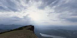 Dramatic Sunset with Sunrays in Mountains