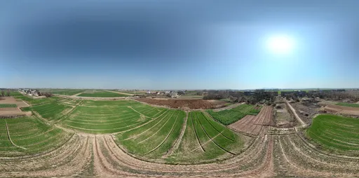Green farmland sunshine