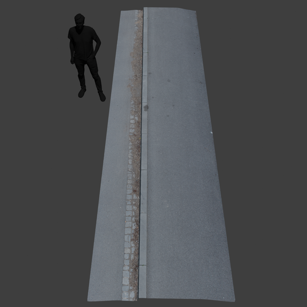 Sidewalk with curb and dry twigs | Floor Coverings models | BlenderKit