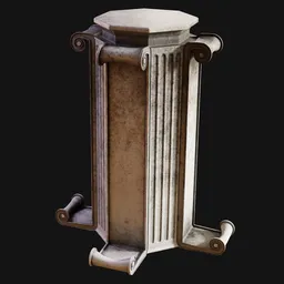 Octagonal Ionic Scroll Pedestal Stand
