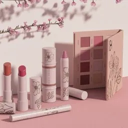Cherry blossom cosmetic scene