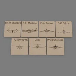 Famous Planes Refrigerator Magnet Set