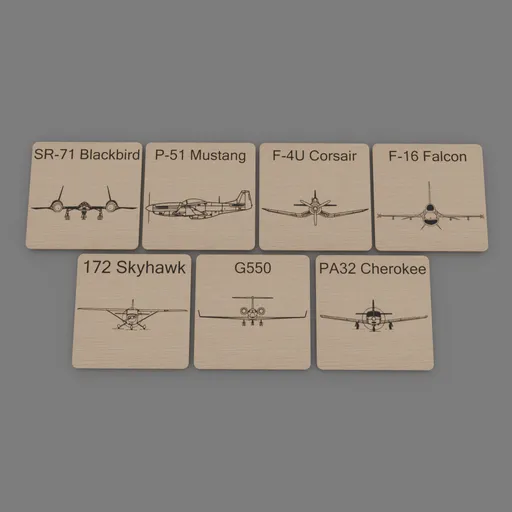 Famous Planes Refrigerator Magnet Set