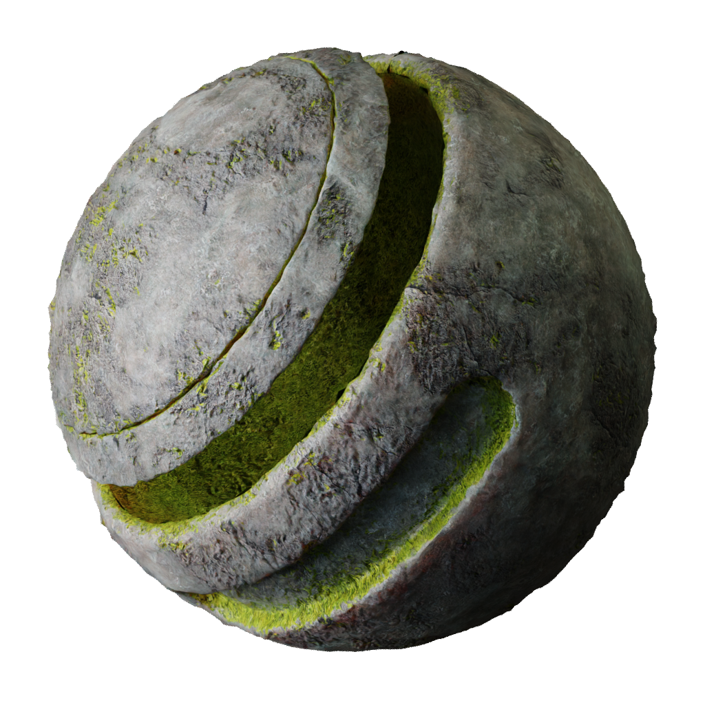 BlenderKit Download the FREE Stone Rock Moss material