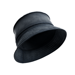 Realistic 3D denim bucket hat, detailed texture, suitable for character accessory and architectural visualization.