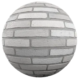 White Painted Brick Wall Gray Mortar