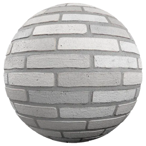 White Painted Brick Wall Gray Mortar