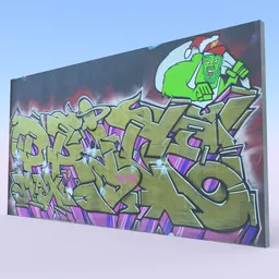 Concrete graffiti wall