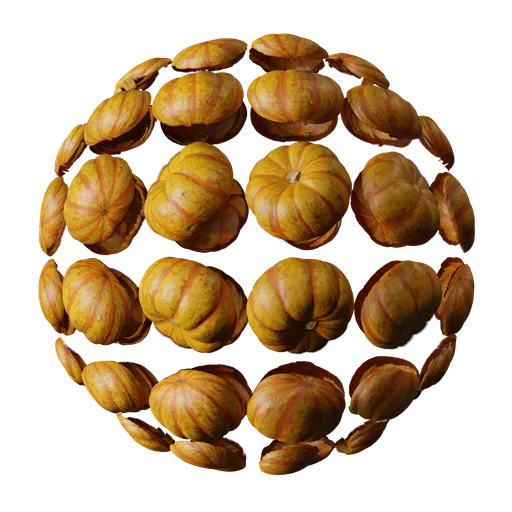 High-quality 4K PBR organic pumpkin texture for realistic Blender 3D material rendering.