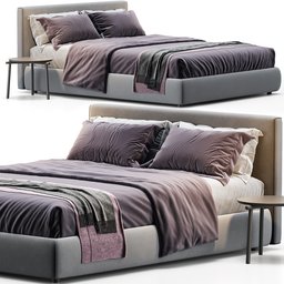 bed Queen upholstered Bolzan Letti