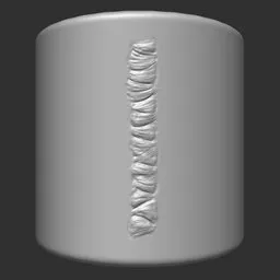 ER Welding Brush 13 imprint for 3D modeling, detailed twisted pattern effect for metal damage in Blender.