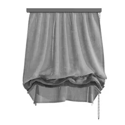 "Photorealistic blind model for Blender 3D - Austrian Blind with coated pleats and short spout. Room mono window texture and chain hanging from the curtain add to its realism. Perfect for interior design projects."