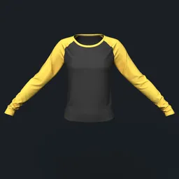 Black & Yellow Long Sleeve Raglan Shirt