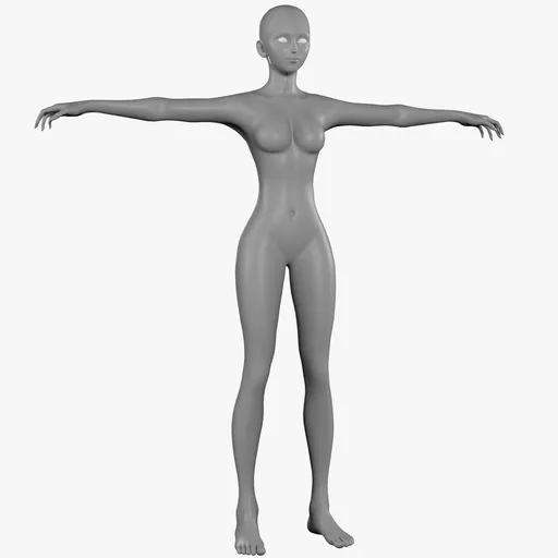 Rigged Anime Female Base Mesh