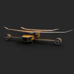 Highly detailed old propeller plane 3D model with textures, suitable for Blender and subd-ready.