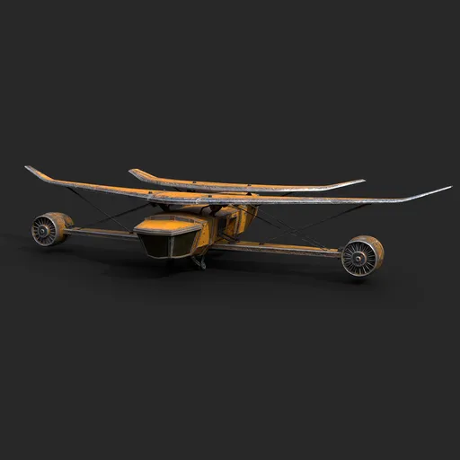 Highly detailed old propeller plane 3D model with textures, suitable for Blender and subd-ready.