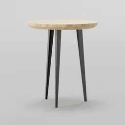 Floyd Round Wood and Metal Side Table