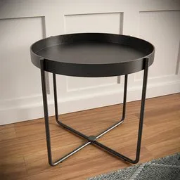 High-resolution 3D model of a modern round side table, ideal for Blender rendering and visualization.