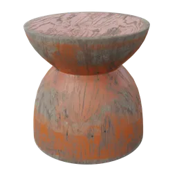 Modern, orange-painted wooden table with realistic textures, suitable for enhancing virtual Blender 3D interior scenes.