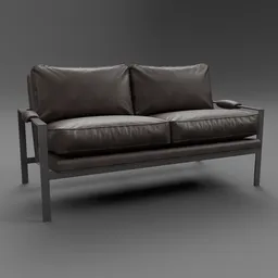 Milo Baughman Leather Settee