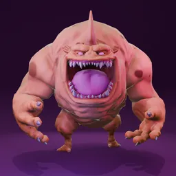 Monster Stylized Brown -Rigged - Lowpoly