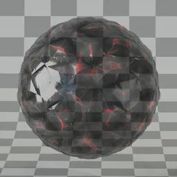 Crystal black&red glass