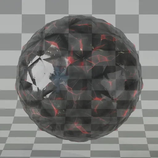Crystal black&red glass