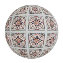 Central floral medallion wallpaper