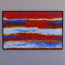 AI-generated abstract art 3D model in a black frame, compatible with Blender.