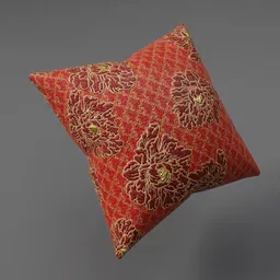 Pillow – Red Floral Pattern