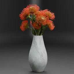 Pincushion Protea Flower Vase