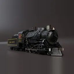 Animated Steam Locomotive and Tender