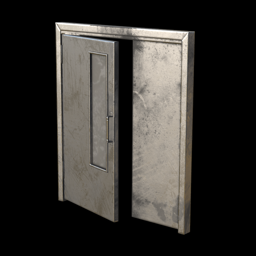 Rust glass door